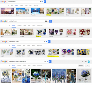 image search results page categories by google