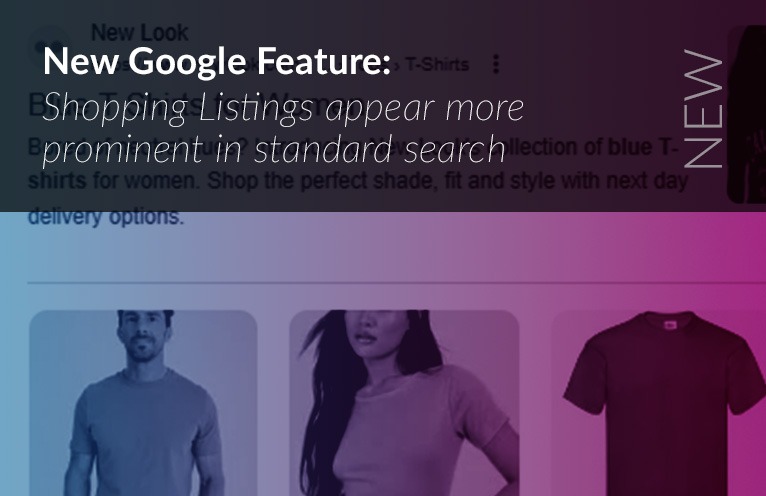 New Google feature: Shopping Listings appear more prominent in standard search 