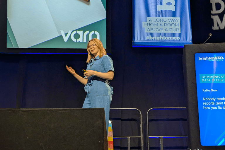 Katie New at brightonSEO April 2026